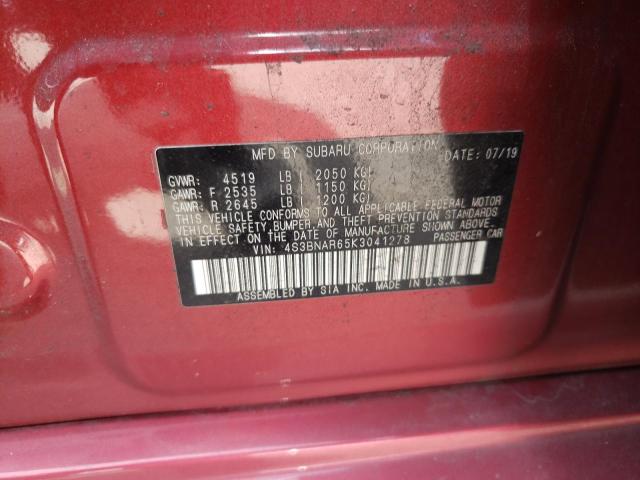 Photo 10 from auction – 2019 SUBARU LEGACY SPO with VIN 4S3BNAR65K3041278