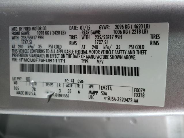 Photo 10 from auction – 2015 FORD ESCAPE S with VIN 1FMCU0F76FUB11171