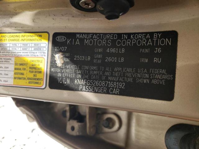 Photo 10 from auction – 2008 KIA RONDO LX with VIN KNAFG526087168192
