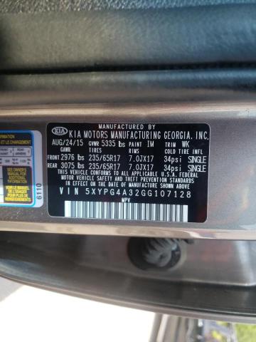 Photo 10 from auction – 2016 KIA SORENTO LX with VIN 5XYPG4A32GG107128