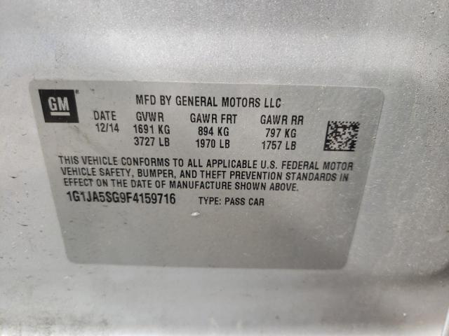 Foto 10 de la subasta – 2015 CHEVROLET SONIC LS con VIN 1G1JA5SG9F4159716
