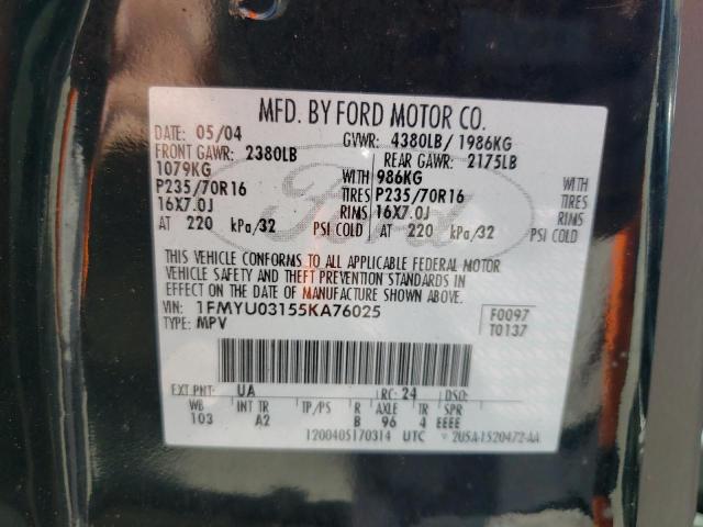 Photo 10 from auction – 2005 FORD ESCAPE with VIN 1FMYU03155KA76025