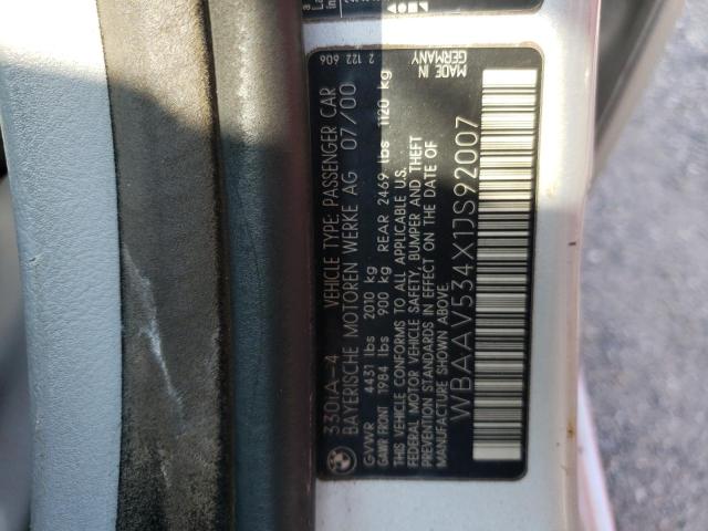 Photo 10 from auction – 2001 BMW 330 I with VIN WBAAV534X1JS92007