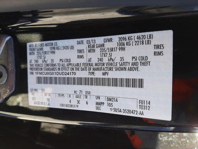 Photo 10 from auction – 2013 FORD ESCAPE SE with VIN 1FMCU0GX1DUD24170