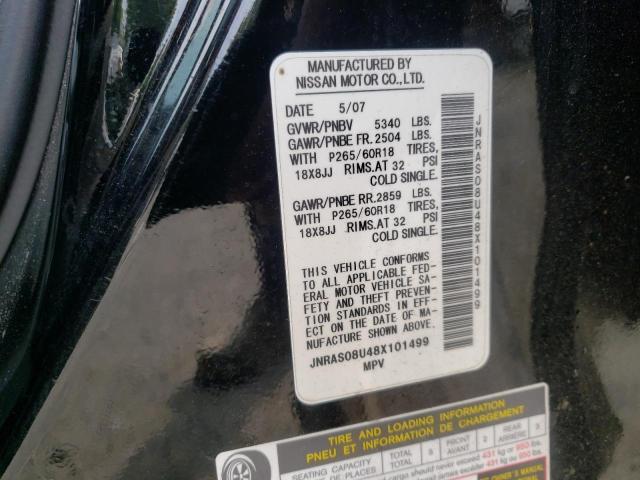 Photo 10 from auction – 2008 INFINITI FX35 with VIN JNRAS08U48X101499