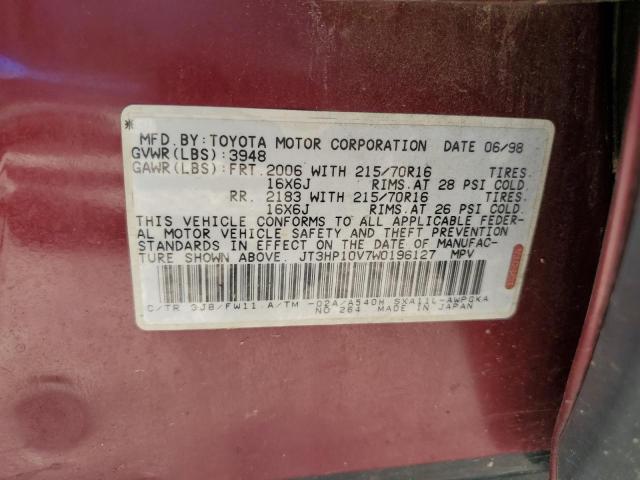 Photo 10 from auction – 1998 TOYOTA RAV4 with VIN JT3HP10V7W0196127