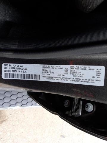 Photo 10 from auction – 2021 RAM 1500 LARAM with VIN 1C6SRFJT0MN731733
