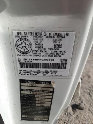 Photo 10 from auction – 1998 FORD F150 with VIN 2FTZX18W4WCA03888