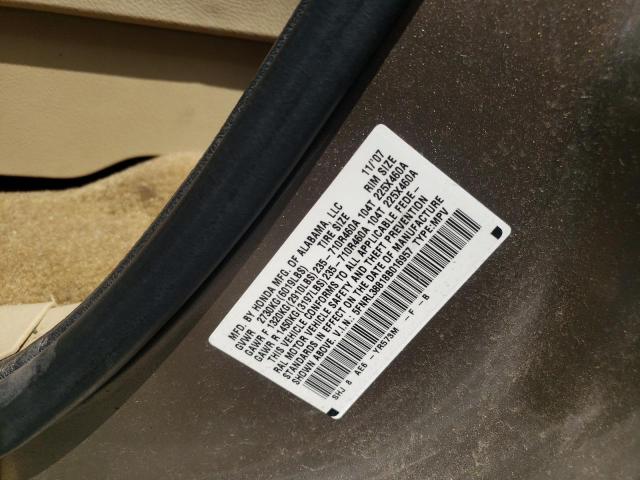 Photo 10 from auction – 2008 HONDA ODYSSEY with VIN 5FNRL38818B016957