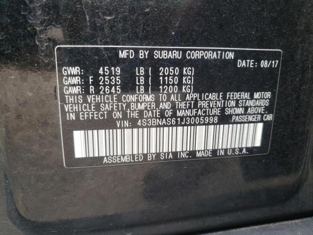 Photo 10 from auction – 2018 SUBARU LEGACY SPO with VIN 4S3BNAS61J3005998
