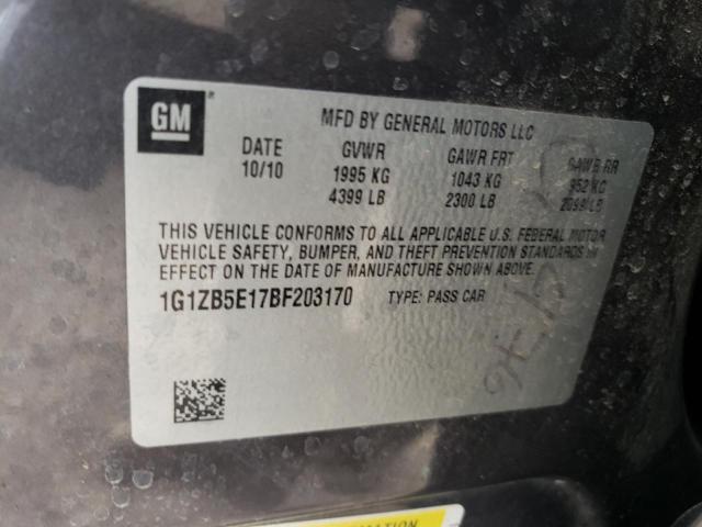 Photo 10 from auction – 2011 CHEVROLET MALIBU LS with VIN 1G1ZB5E17BF203170