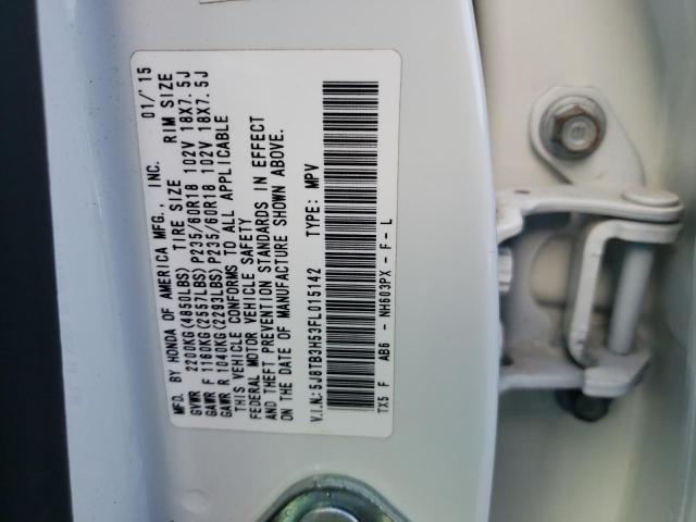 Photo 10 from auction – 2015 ACURA RDX TECHNO with VIN 5J8TB3H53FL015142