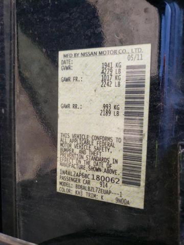 Photo 10 from auction – 2011 NISSAN ALTIMA BAS with VIN 1N4AL2AP6BC180062