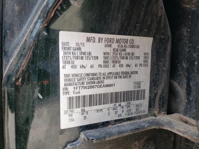 Photo 10 from auction – 2016 FORD F250 SUPER with VIN 1FT7W2B67GEA96801
