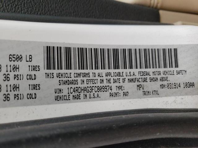 Photo 10 from auction – 2015 DODGE DURANGO SX with VIN 1C4RDHAG3FC809974