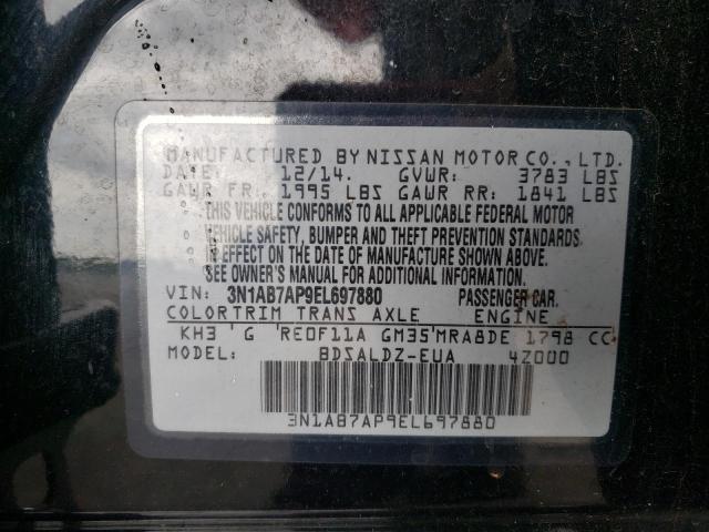 Photo 10 from auction – 2014 NISSAN SENTRA S with VIN 3N1AB7AP9EC697880