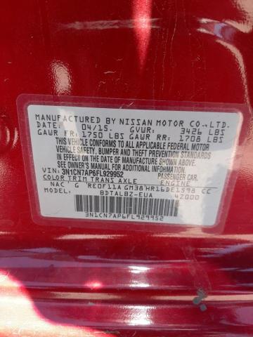 Photo 10 from auction – 2015 NISSAN VERSA S with VIN 3N1CN7AP6FL929952
