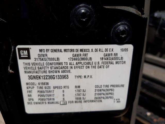 Photo 10 from auction – 2006 CHEVROLET AVALANCHE with VIN 3GNEK12Z36G133963