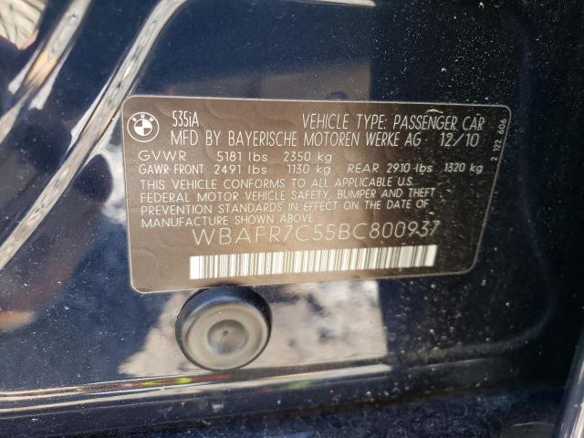 Photo 10 from auction – 2011 BMW 535 I with VIN WBAFR7C55BC800937