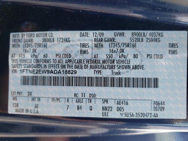 Photo 10 from auction – 2010 FORD ECONOLINE with VIN 1FTNE2EW9ADA18829