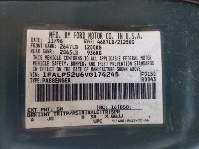 Photo 10 from auction – 1997 FORD TAURUS GL with VIN 1FALP52U6VG174245