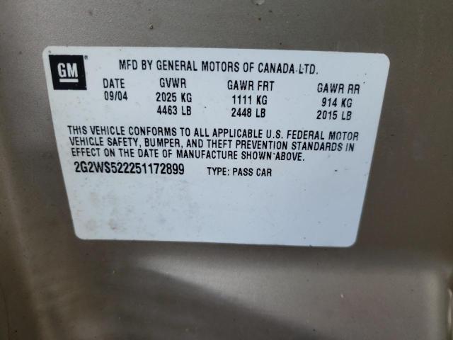Photo 10 from auction – 2005 PONTIAC GRAND PRIX with VIN 2G2WS522251172899