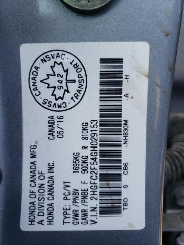 Photo 10 from auction – 2016 HONDA CIVIC LX with VIN 2HGFC2F54GH029153