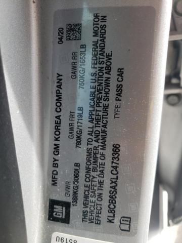 Photo 10 from auction – 2020 CHEVROLET SPARK LS with VIN KL8CB6SAXLC473366