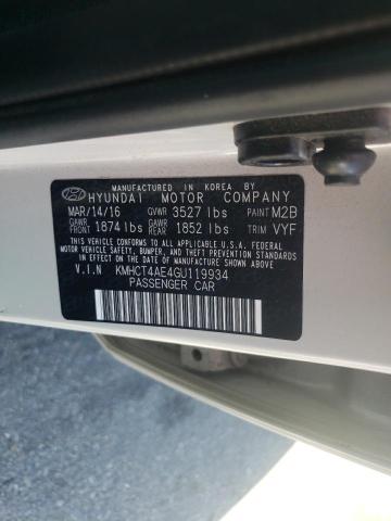 Photo 10 from auction – 2016 HYUNDAI ACCENT SE with VIN KMHCT4AE4GU119934