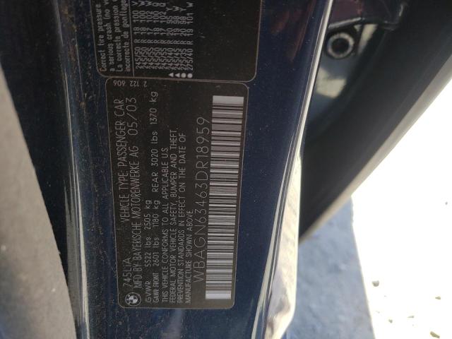 Photo 10 from auction – 2003 BMW 745 LI with VIN WBAGN63463DR18959