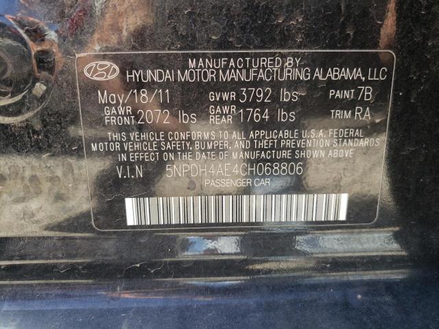 Photo 10 from auction – 2012 HYUNDAI ELANTRA GL with VIN 5NPDH4AE4CH068806