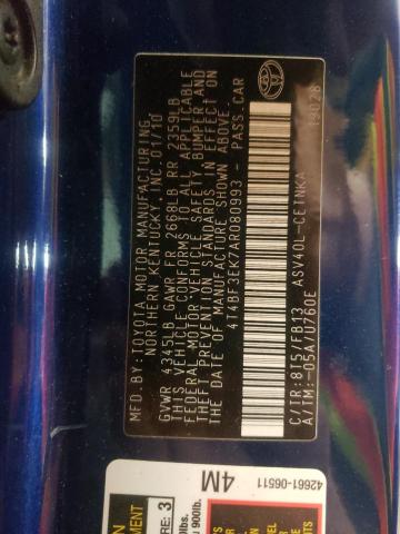 Photo 10 from auction – 2010 TOYOTA CAMRY BASE with VIN 4T4BF3EK7AR080993