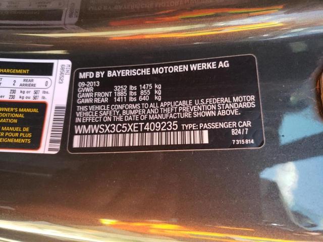 Photo 10 from auction – 2014 MINI COOPER COU with VIN WMWSX3C5XET409235