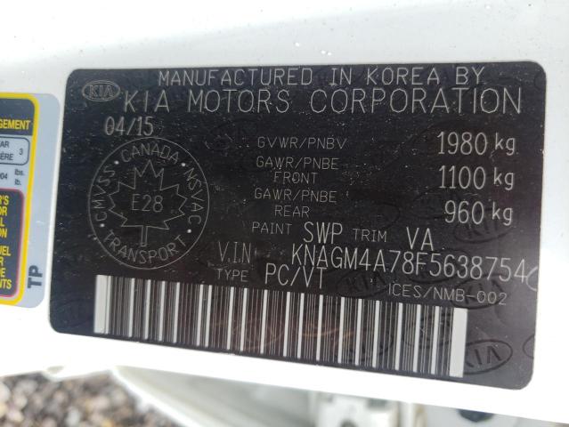Photo 10 from auction – 2015 KIA OPTIMA LX with VIN KNAGM4A78F5638754