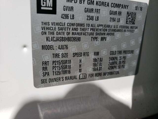 Photo 10 from auction – 2017 BUICK ENCORE PRE with VIN KL4CJASB8HB039590