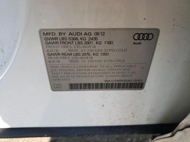 Photo 10 from auction – 2013 AUDI Q5 PREMIUM with VIN WA1LFAFP0DA012052