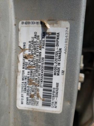 Zdjęcie 10 z aukcji – 2003 TOYOTA COROLLA MA z VIN 2T1KR32E43C015720