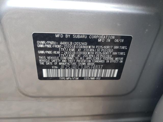 Photo 10 from auction – 2018 SUBARU FORESTER 2 with VIN JF2SJAEC3JH574837