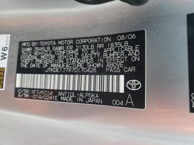 Photo 10 from auction – 2007 TOYOTA SCION TC with VIN JTKDE177X70170428