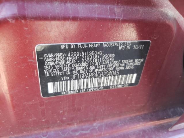 Photo 10 from auction – 2012 SUBARU IMPREZA LI with VIN JF1GPAH64CH204045