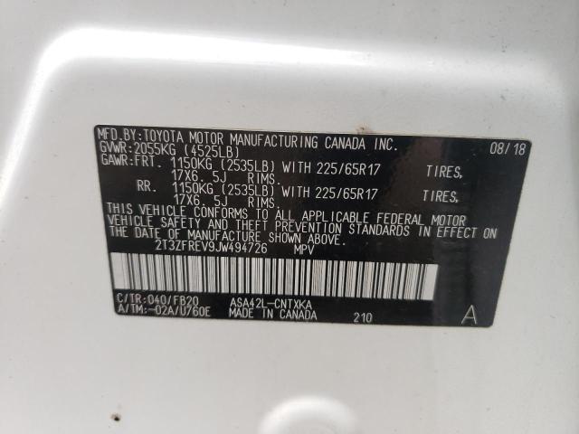 Photo 10 from auction – 2018 TOYOTA RAV4 LE with VIN 2T3ZFREV9JW494726