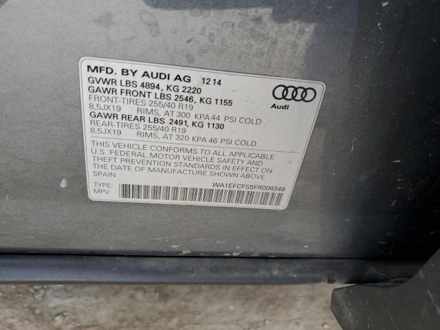 Photo 10 from auction – 2015 AUDI Q3 PREMIUM with VIN WA1EFCFS5FR008348