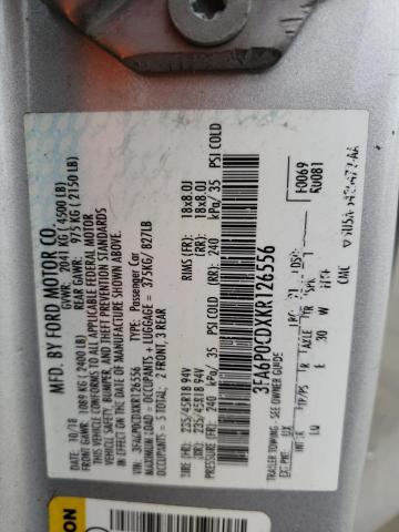 Photo 10 from auction – 2019 FORD FUSION SEL with VIN 3FA6P0CDXKR126556