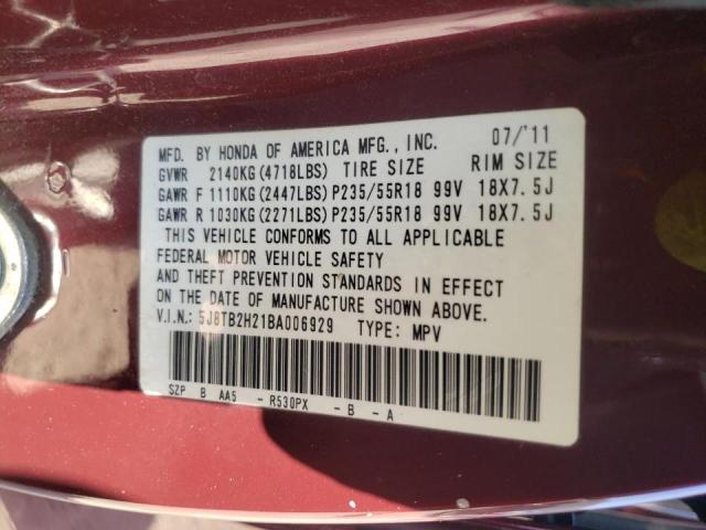 Photo 10 from auction – 2011 ACURA RDX with VIN 5J8TB2H21BA006929