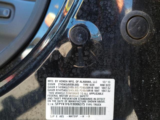 Photo 10 from auction – 2014 HONDA RIDGELINE with VIN 5FPYK1F67EB006375