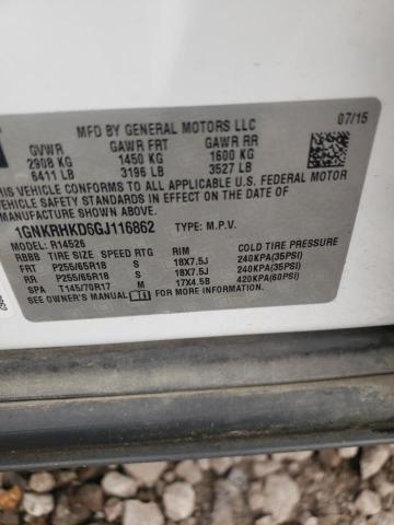 Photo 10 from auction – 2016 CHEVROLET TRAVERSE L with VIN 1GNKRHKD6GJ116862
