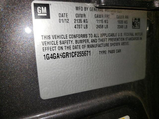 Photo 10 from auction – 2012 BUICK LACROSSE with VIN 1G4GA5GR1CF255671