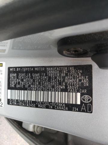 Photo 10 from auction – 2005 TOYOTA COROLLA CE with VIN 2T1BR30E15C338208