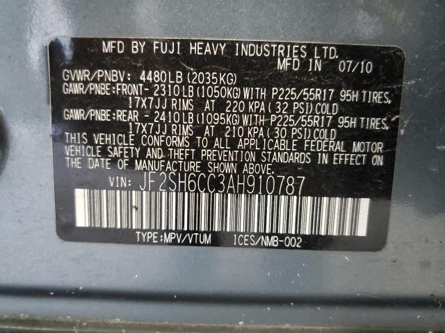 Photo 10 from auction – 2010 SUBARU FORESTER 2 with VIN JF2SH6CC3AH910787