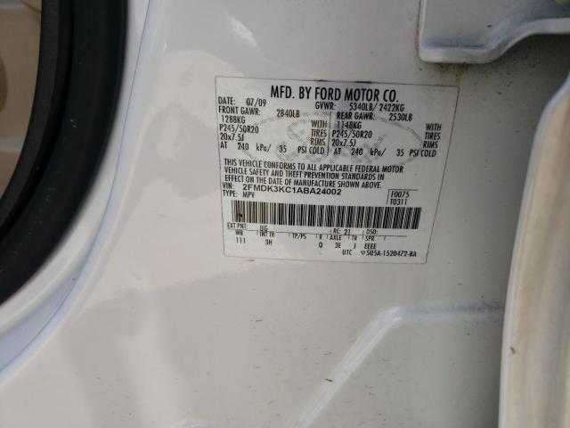 Photo 10 from auction – 2010 FORD EDGE LIMIT with VIN 2FMDK3KC1ABA24002